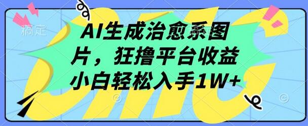 AI生成治愈系图片，狂撸平台收益，小白轻松入手1W+-虫2小屋