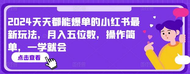 2024天天都能爆单的小红书最新玩法，月入五位数，操作简单，一学就会-虫2小屋