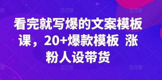 看完就写爆的文案模板课，20+爆款模板 涨粉人设带货-虫2小屋