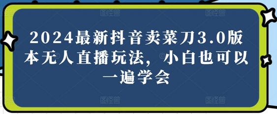 2024最新抖音卖菜刀3.0版本无人直播玩法，小白也可以一遍学会-虫2小屋