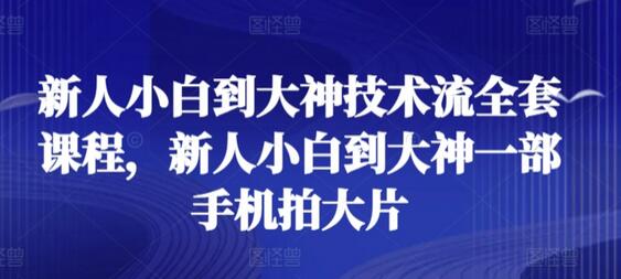 新人小白到大神技术流全套课程，新人小白到大神一部手机拍大片-虫2小屋
