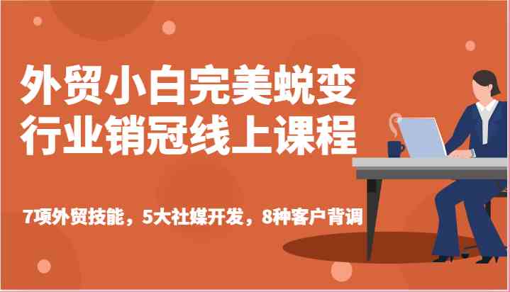 外贸小白完美蜕变行业销冠线上课程-7项外贸技能，5大社媒开发，8种客户背调-虫2小屋