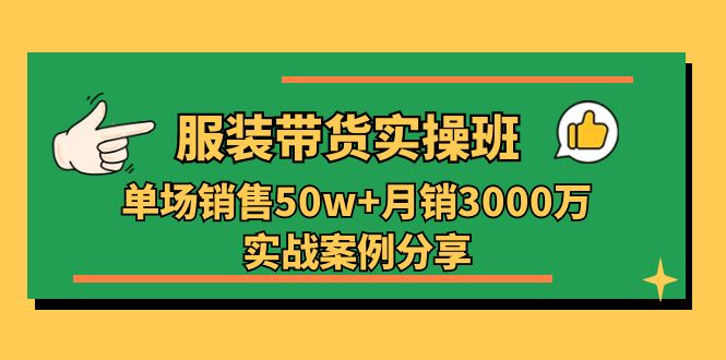 服装带货实操培训班：单场销售50w+月销3000万实战案例分享（27节）-虫2小屋