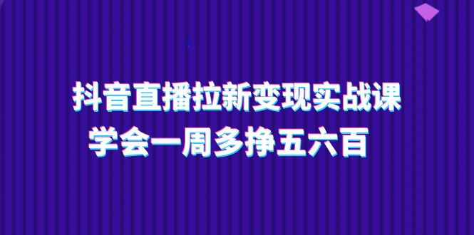 抖音直播拉新变现实操课，学会一周多挣五六百（15节课）-虫2小屋
