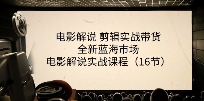 电影解说剪辑实战带货全新蓝海市场，电影解说实战课程（16节）-虫2小屋