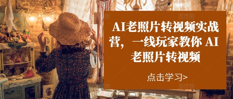 AI老照片转视频实操训练营，一线玩家教你AI老照片转视频-虫2小屋