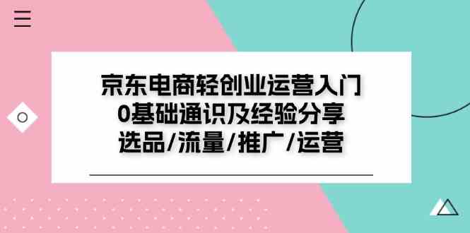 京东电商轻创业运营入门0基础通识及经验分享：选品/流量/推广/运营-虫2小屋