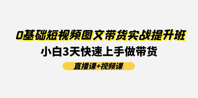 0基础短视频图文带货实战提升班，小白3天快速上手做带货(直播课+视频课)-虫2小屋