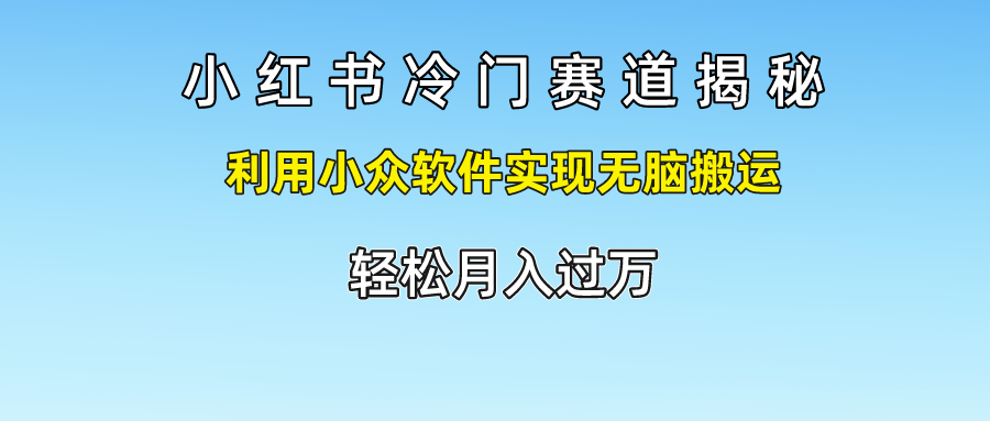 小红书冷门赛道揭秘,利用小众软件实现无脑搬运，轻松月入过万-虫2小屋
