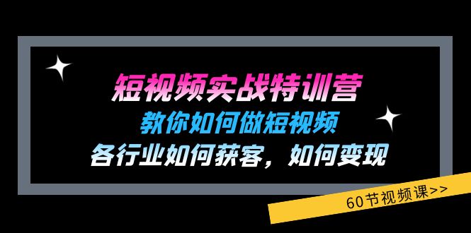 短视频实战特训营：教你如何做短视频，各行业如何获客，如何变现 (60节)-虫2小屋