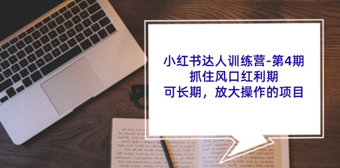 小红书达人训练营第4期：抓住风口红利期，可长期，放大操作的项目-虫2小屋