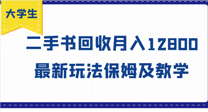 大学生创业风向标，二手书回收月入12800，最新玩法保姆及教学-虫2小屋