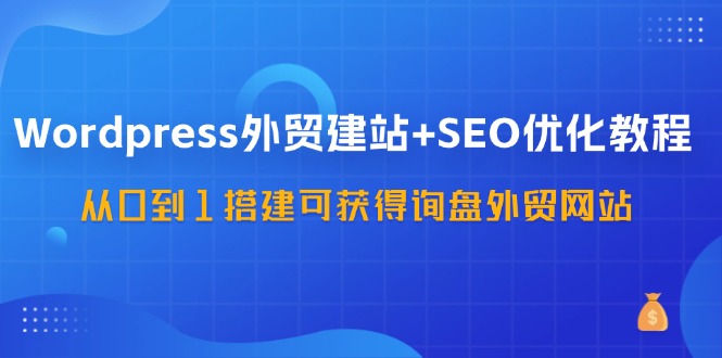 WordPress外贸建站+SEO优化教程，从0到1搭建可获得询盘外贸网站（57节课）-虫2小屋