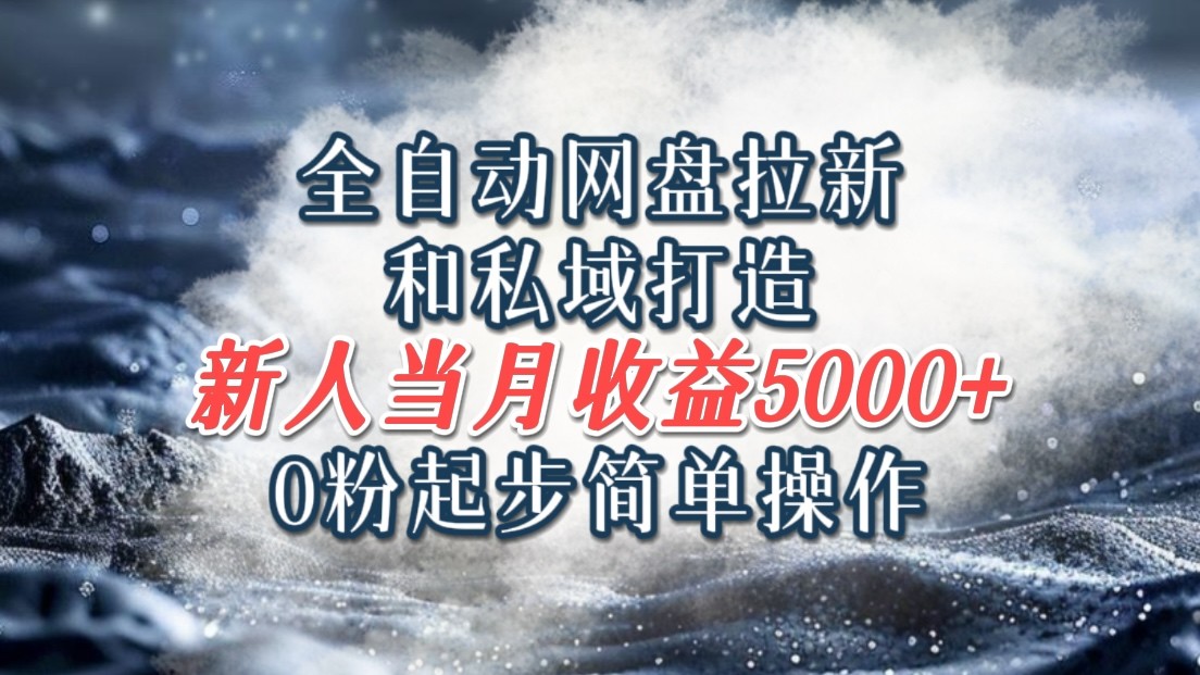 全自动网盘拉新和私域打造，0粉起步简单操作，新人入门当月收益5000以上-虫2小屋