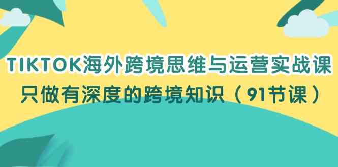 TIKTOK海外跨境思维与运营实战课，只做有深度的跨境知识（91节课）-虫2小屋