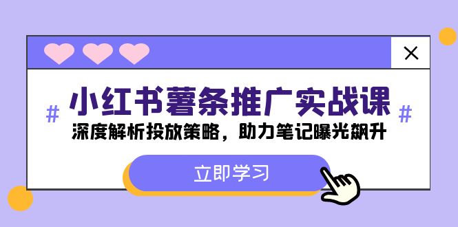 小红书-薯条推广实战课：深度解析投放策略，助力笔记曝光飙升-虫2小屋