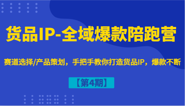 货品IP-全域爆款陪跑营【第4期】赛道选择/产品策划，手把手教你打造货品IP，爆款不断-虫2小屋