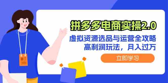 拼多多电商实操2.0：虚拟资源选品与运营全攻略，高利润玩法，月入过万-虫2小屋
