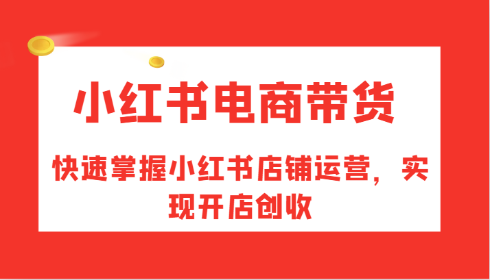 小红书电商带货，快速掌握小红书店铺运营，实现开店创收-虫2小屋