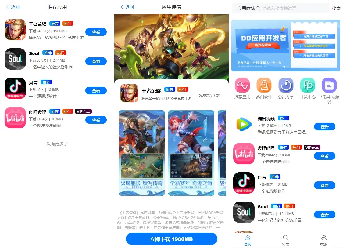 DD应用系统软件库网站源码-虫2小屋