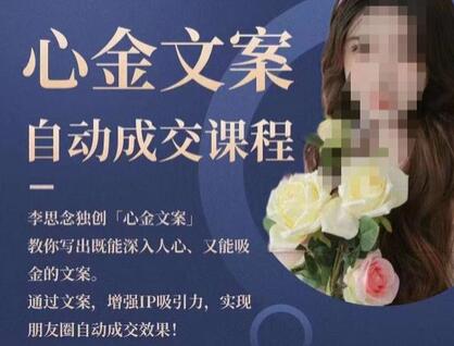 心金文案自动成交课程，教你写出既能深入人心又能吸金的文案，实现朋友圈自动成交效果-虫2小屋