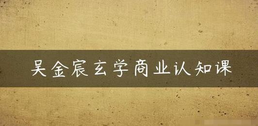 吴金宸玄学商业认知课，传统文化商业认知课-虫2小屋