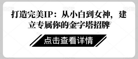 打造完美IP：从小白到女神，建立专属你的金字塔招牌-虫2小屋