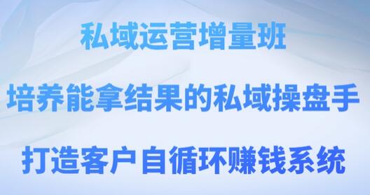 私域运营增量班，培养能拿结果的私域操盘手，打造客户自循环赚钱系统-虫2小屋