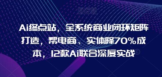 Ai终点站，全系统商业闭环矩阵打造，帮电商、实体降70%成本，12款Ai联合深度实战-虫2小屋