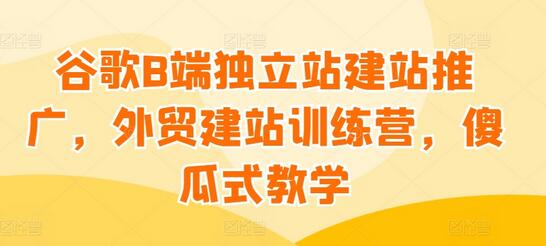谷歌B端独立站建站推广，外贸建站训练营，傻瓜式教学-虫2小屋