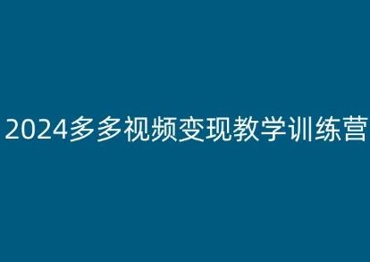 2024多多视频变现教学训练营，新手保姆级教程，适合新手小白-虫2小屋