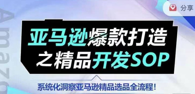 【训练营】亚马逊爆款打造之精品开发SOP，系统化洞察亚马逊精品选品全流程-虫2小屋