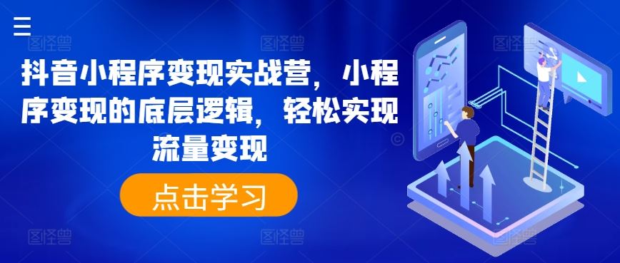抖音小程序变现实战营，小程序变现的底层逻辑，轻松实现流量变现-虫2小屋