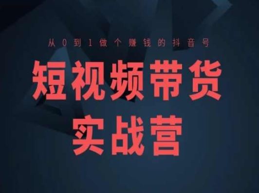 短视频带货实战营(高阶课)，从0到1做个赚钱的抖音号-虫2小屋