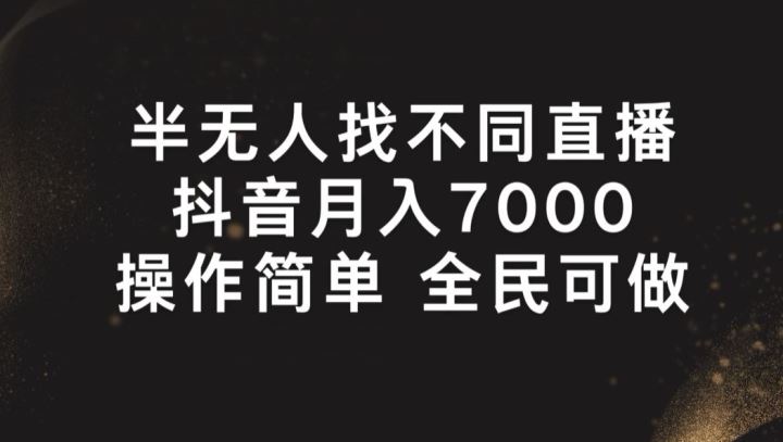 半无人找不同直播，月入7000+，操作简单 全民可做【揭秘】-虫2小屋