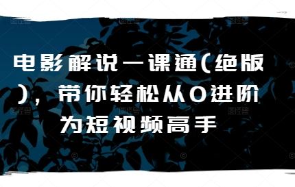 电影解说一课通(绝版)，带你轻松从0进阶为短视频高手-虫2小屋