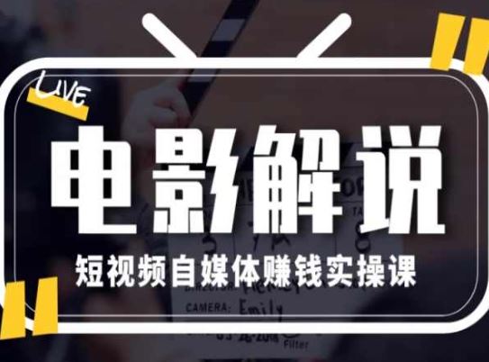电影解说短视频自媒体赚钱实操课，教你做电影解说短视频，月赚1万-虫2小屋