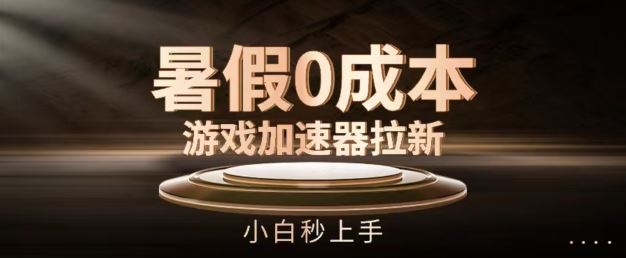 暑假0成本游戏加速器拉新，小白秒上手，无需投资【揭秘】-虫2小屋