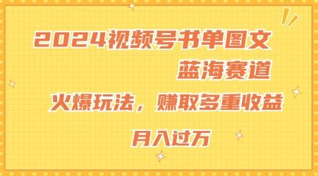 2024视频号书单图文蓝海赛道，火爆玩法，赚取多重收益，小白轻松上手，月入上万【揭秘】-虫2小屋