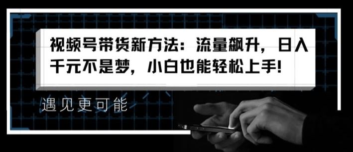 视频号带货新方法：流量飙升，日入千元不是梦，小白也能轻松上手【揭秘】-虫2小屋