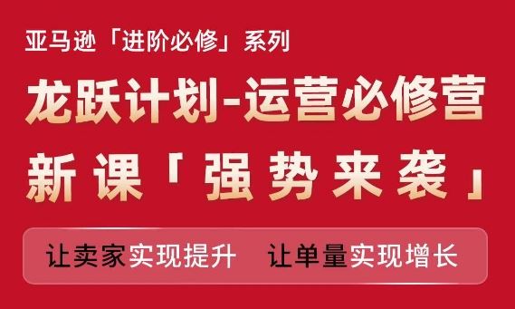 亚马逊进阶必修系列，龙跃计划-运营必修营新课，让卖家实现提升 让单量实现增长-虫2小屋