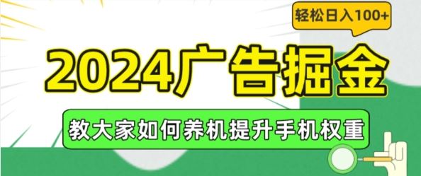 2024广告掘金，教大家如何养机提升手机权重，轻松日入100+【揭秘】-虫2小屋