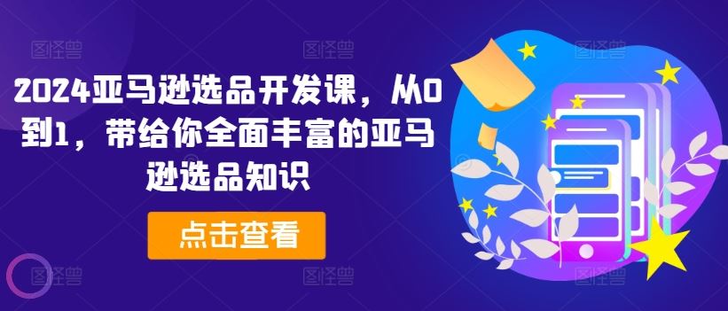 2024亚马逊选品开发课，从0到1，带给你全面丰富的亚马逊选品知识-虫2小屋