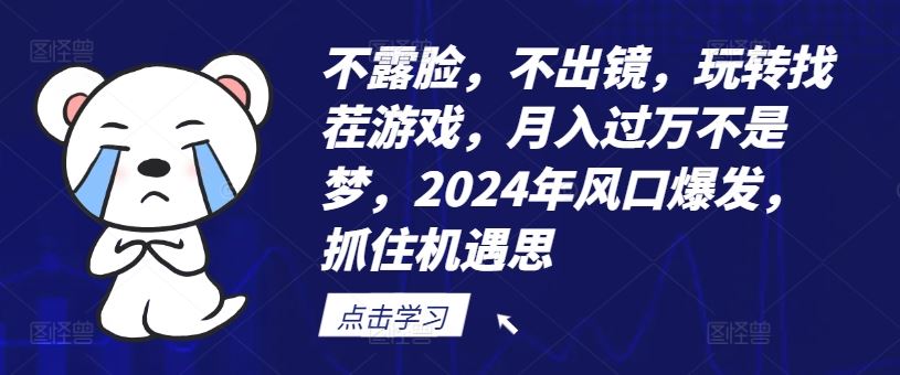 不露脸，不出镜，玩转找茬游戏，月入过万不是梦，2024年风口爆发，抓住机遇【揭秘】-虫2小屋