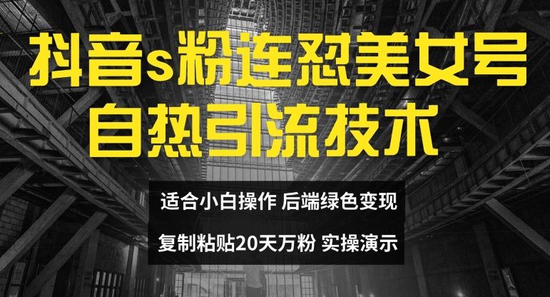 抖音s粉连怼美女号自热引流技术复制粘贴，20天万粉账号，无需实名制，矩阵操作【揭秘】-虫2站点