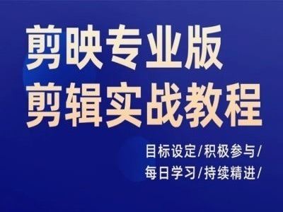 剪映专业版剪辑实战教程，目标设定/积极参与/每日学习/持续精进-虫2小屋