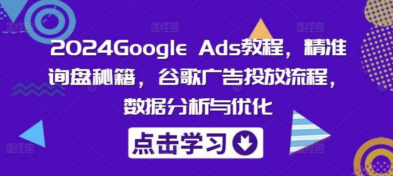 2024Google Ads教程，精准询盘秘籍，谷歌广告投放流程，数据分析与优化-虫2小屋