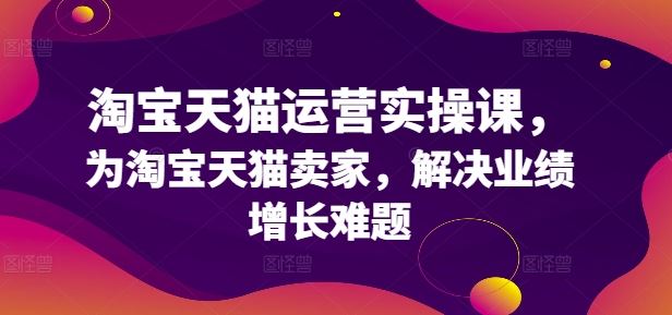 淘宝天猫运营实操课，为淘宝天猫卖家，解决业绩增长难题-虫2小屋