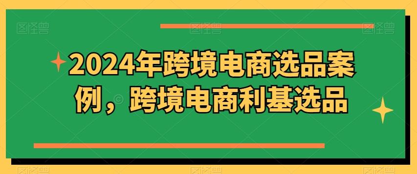 2024年跨境电商选品案例，跨境电商利基选品（更新）-虫2小屋