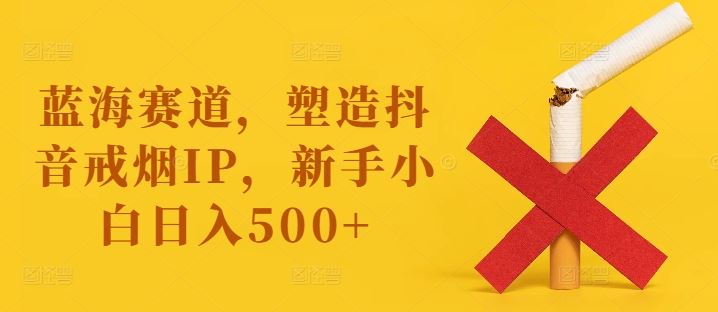 蓝海赛道，塑造抖音戒烟IP，新手小白日入500+【揭秘】-虫2小屋